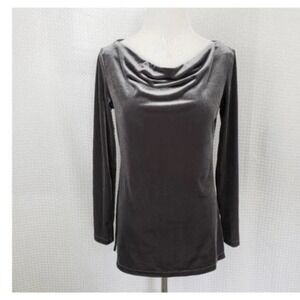 - Lands End Women's Gray Velour Tunic Top Size Small